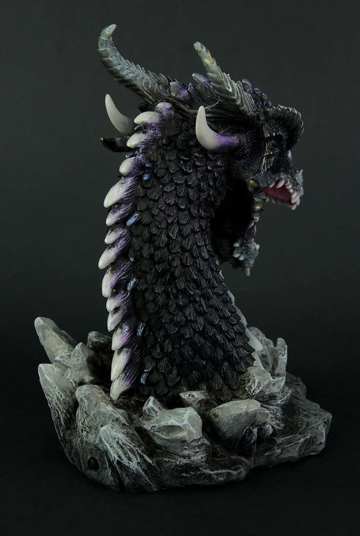 Horned Obsidian Dragon Bust (Led)