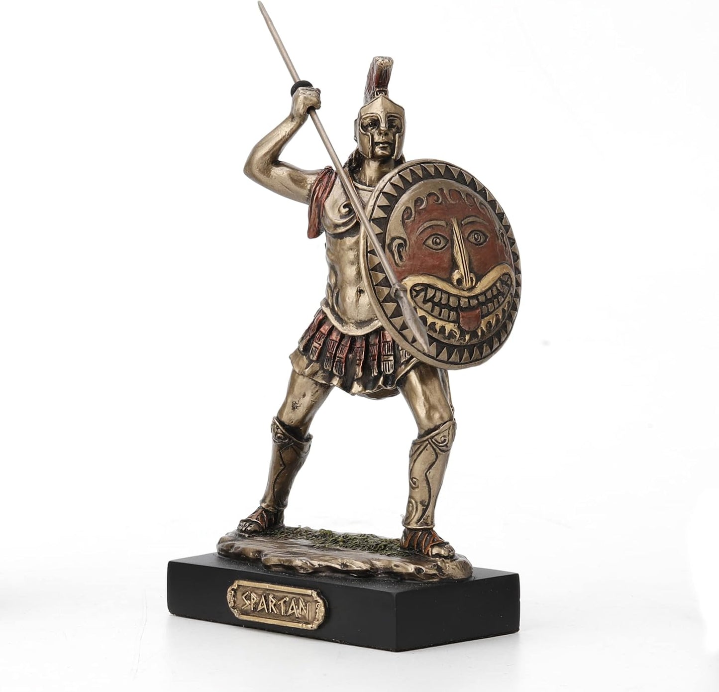 Spartan Warrior Holding Spear And Shield Statue