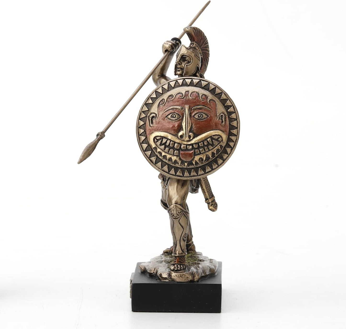 Spartan Warrior Holding Spear And Shield Statue