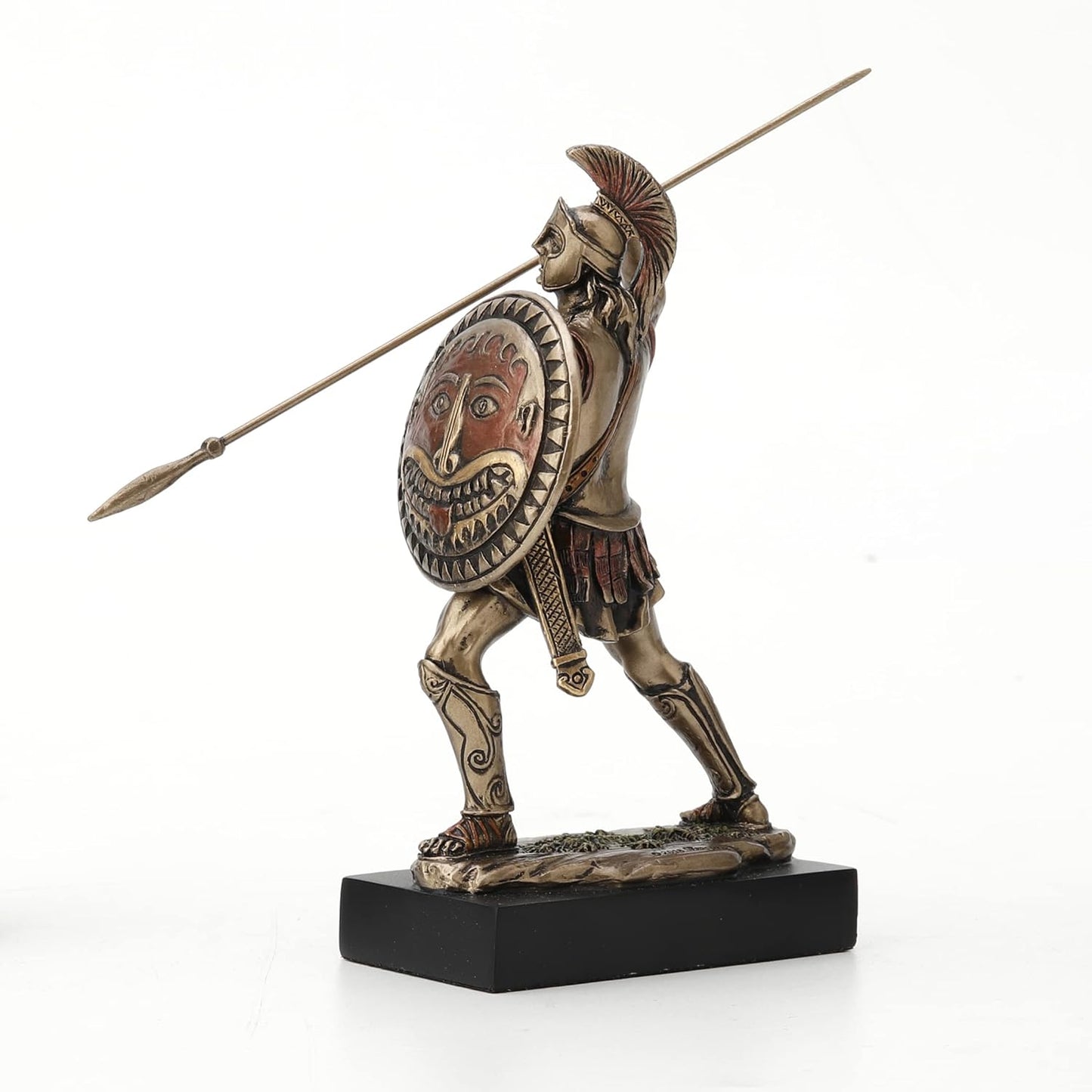 Spartan Warrior Holding Spear And Shield Statue