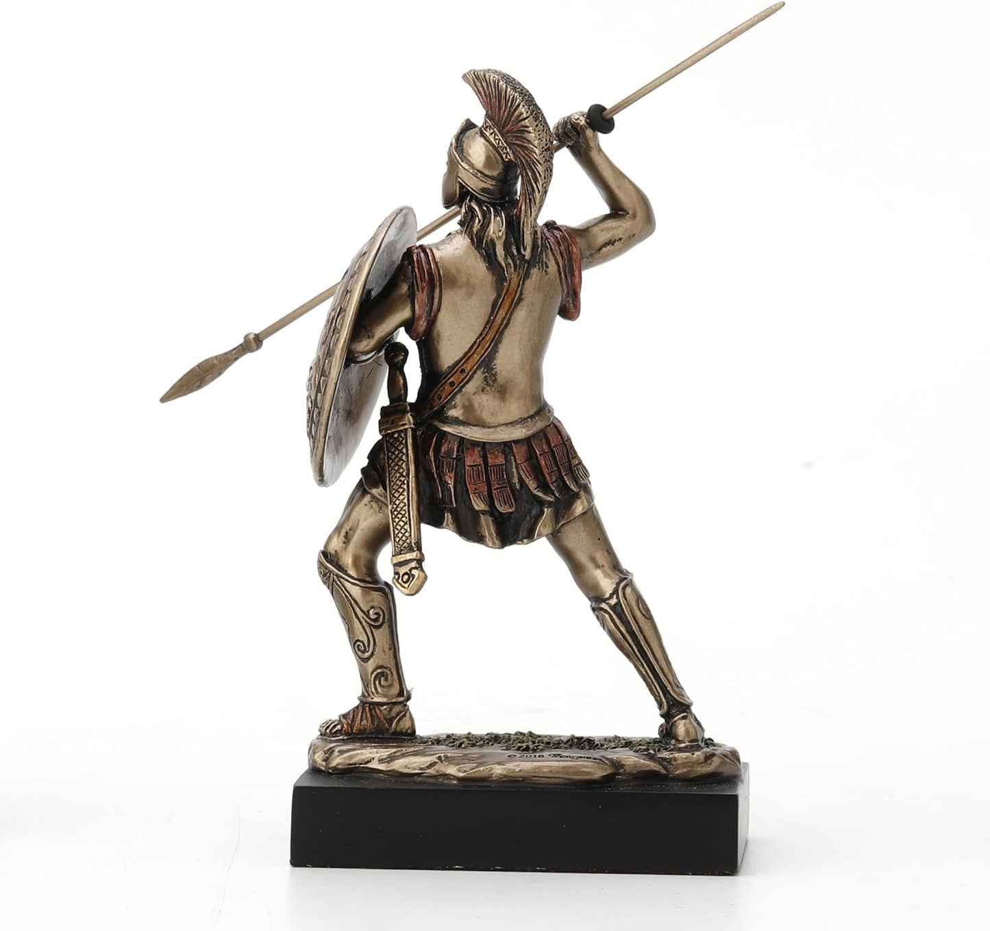 Spartan Warrior Holding Spear And Shield Statue