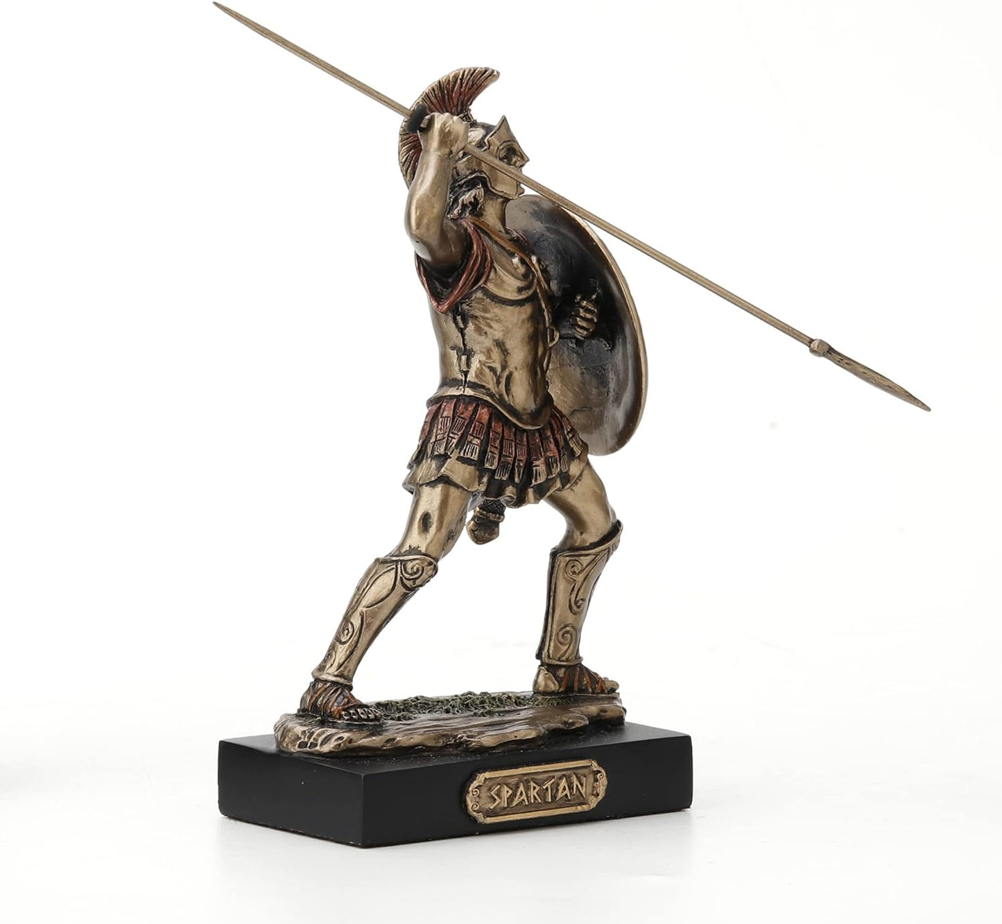 Spartan Warrior Holding Spear And Shield Statue