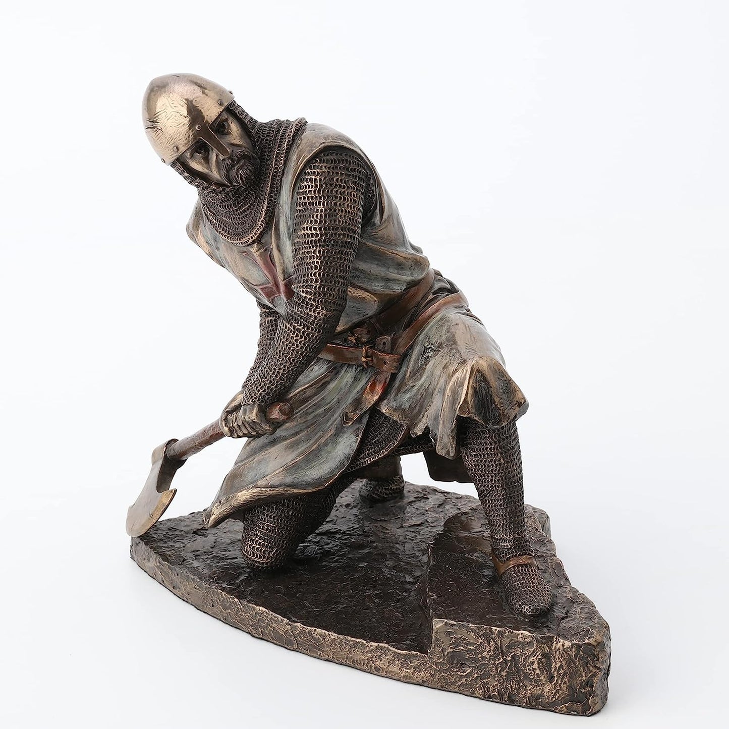 Half Kneeling Knights Templar Wielding Battle Axe
