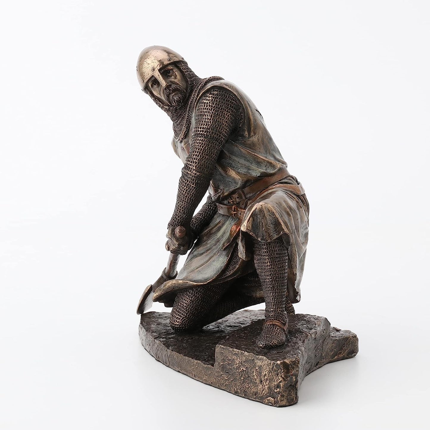 Half Kneeling Knights Templar Wielding Battle Axe
