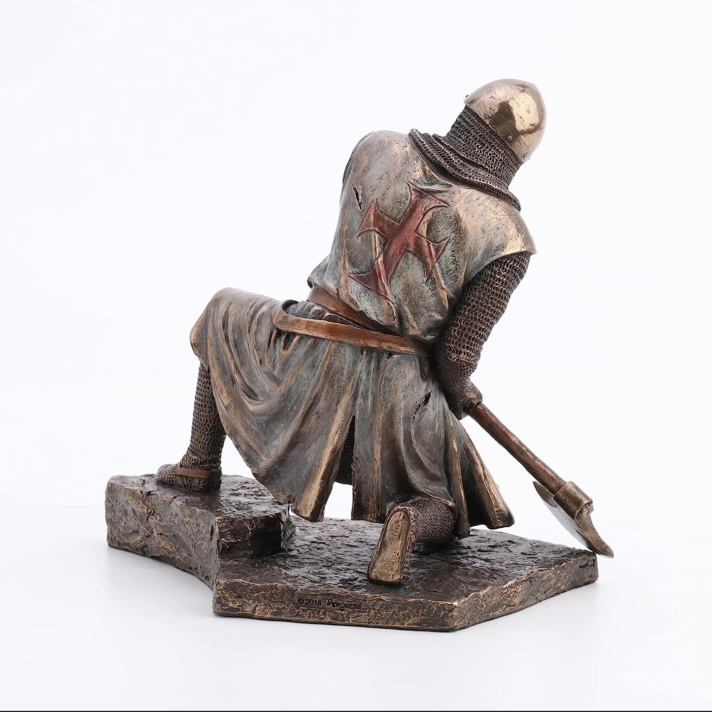 Half Kneeling Knights Templar Wielding Battle Axe