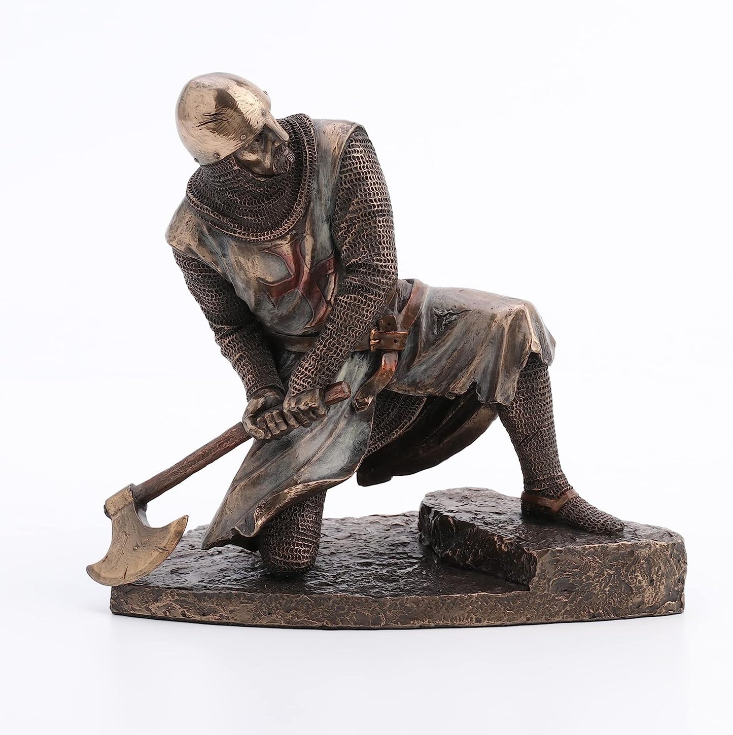 Half Kneeling Knights Templar Wielding Battle Axe