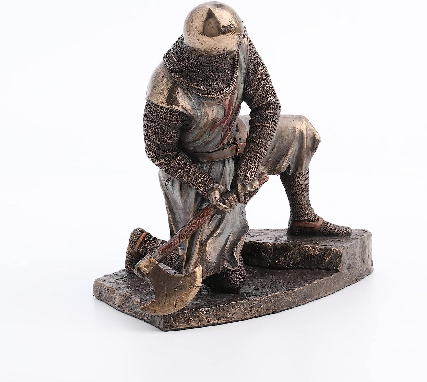 Half Kneeling Knights Templar Wielding Battle Axe