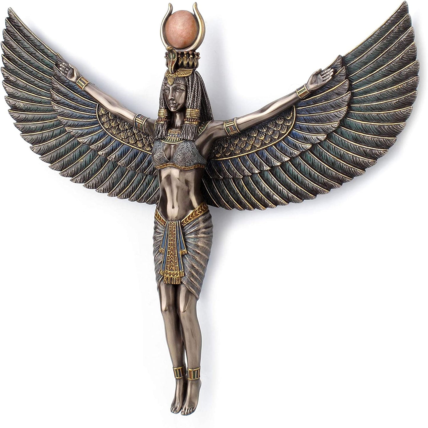 Egyptian Goddess Isis Spreading Wings Wall Plaque