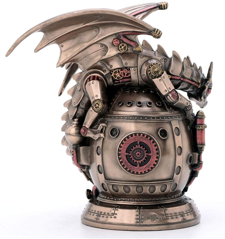 Steampunk Dragon On The Time Machine Trinket Box