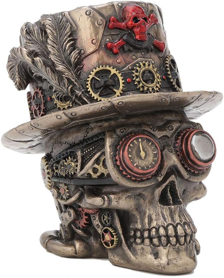 Steampunk Crossbone Top Hat Skull