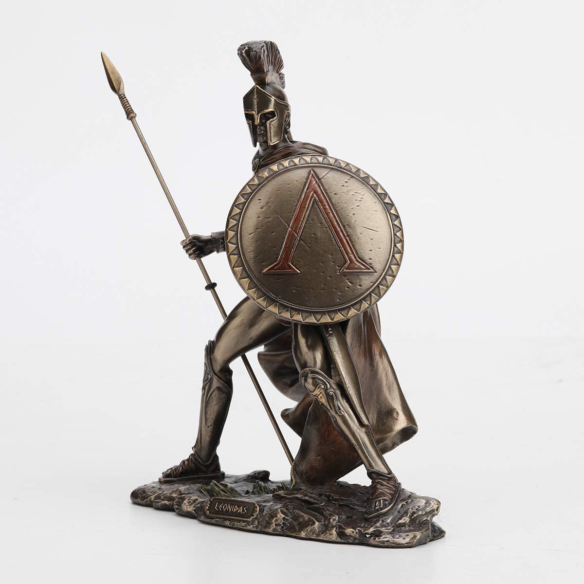 Spartan King Leonidas Holding Spear And Shield Cold Cast Bronze