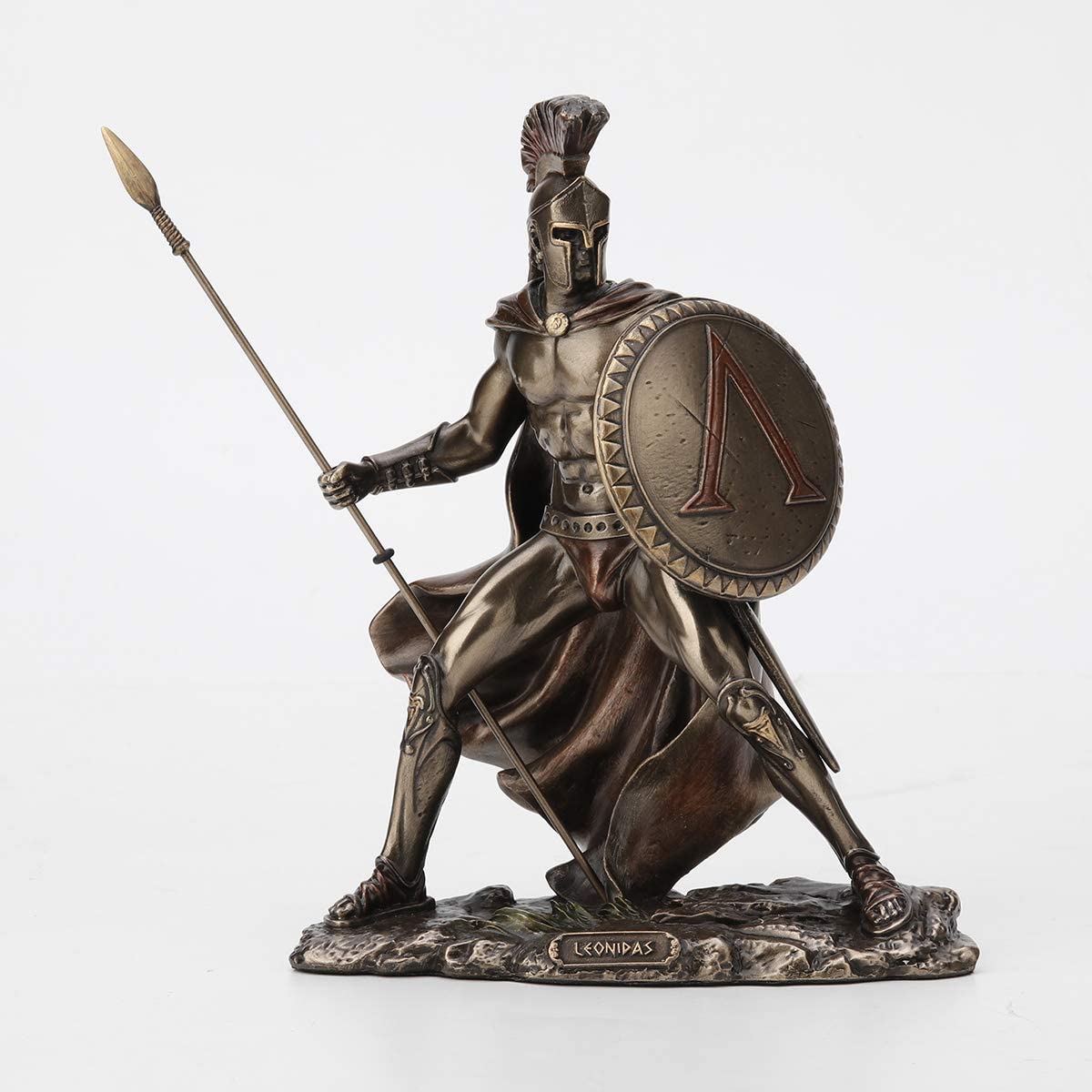 Spartan King Leonidas Holding Spear And Shield Cold Cast Bronze