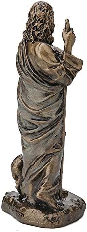 Jesus The Shepherd Antique Brown Painted Polystone