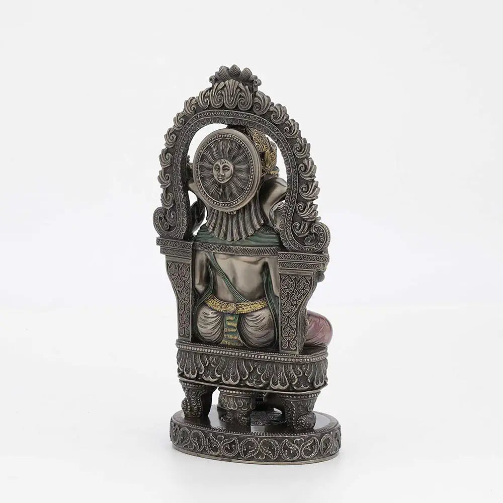 Lord Ganesha Sitting On Chair With Temple Arch