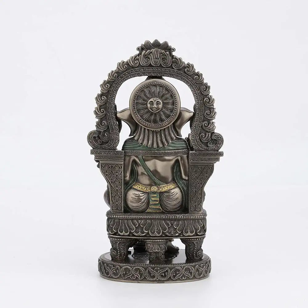 Lord Ganesha Sitting On Chair With Temple Arch