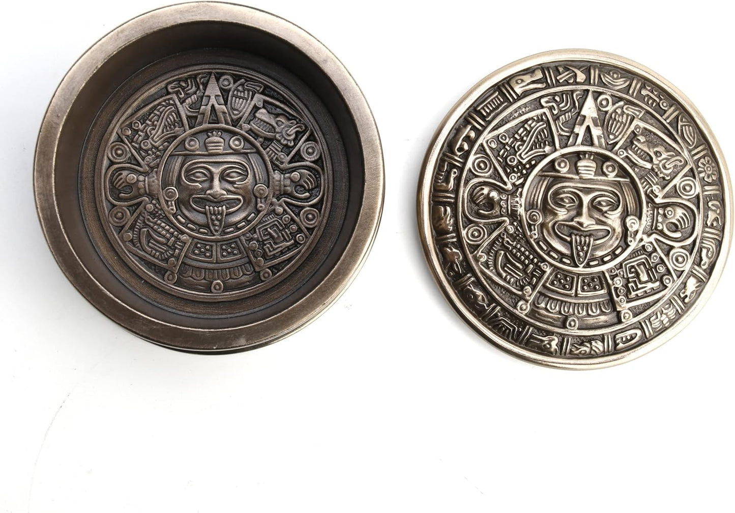Aztec Sun Stone Round Trinket Box