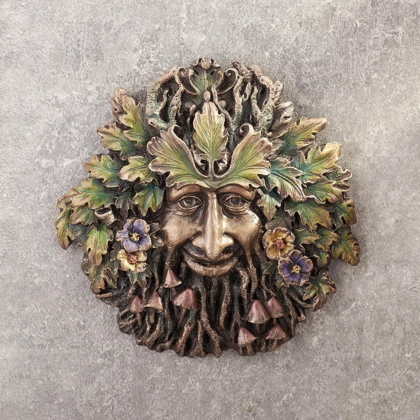 Green Man Spring Rebirth Mushroom Wall Plaque