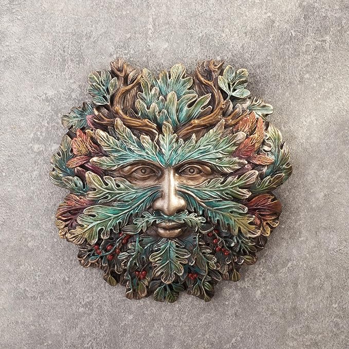 Green Man Winter Solstice Antler Wall Plaque