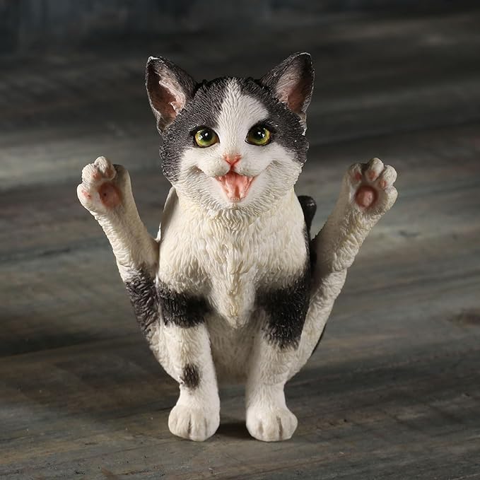 Black N White Yoga Cat Firefly Pose