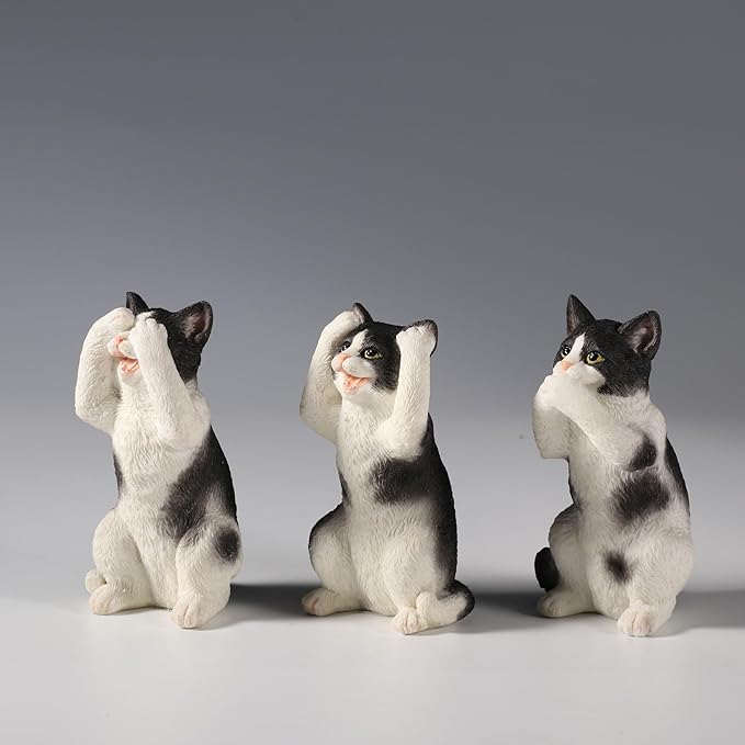 Three Wise Striped Kittens See No Hear No Speak No Evil