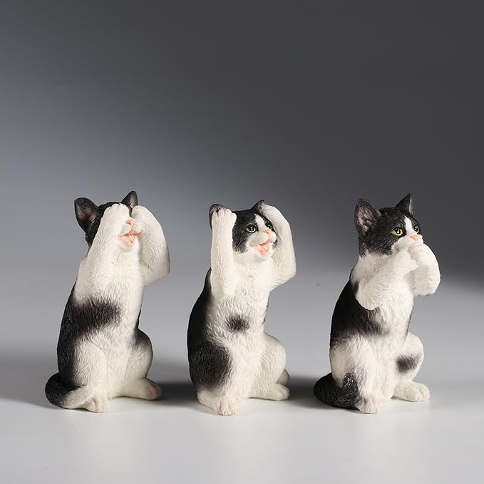 Three Wise Striped Kittens See No Hear No Speak No Evil