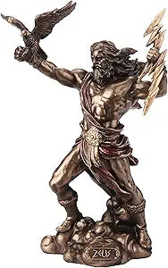 Zeus Greek God Of The Sky Holding Thunderbolt With Eagle