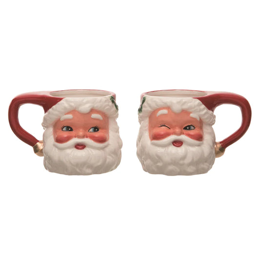 Retro Santa Claus Smiling & Winking Head Mini Mug