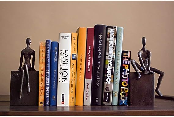 Bookend Set with Man and Woman Sitting on a Block