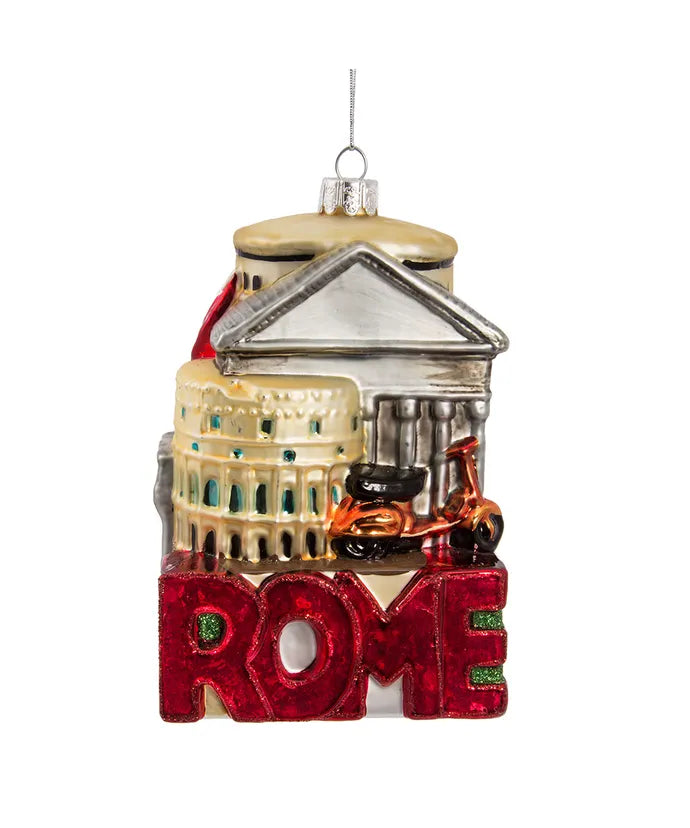 5 Inch Rome Cityscape Glass Ornament