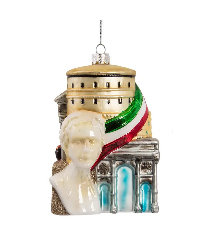 5 Inch Rome Cityscape Glass Ornament