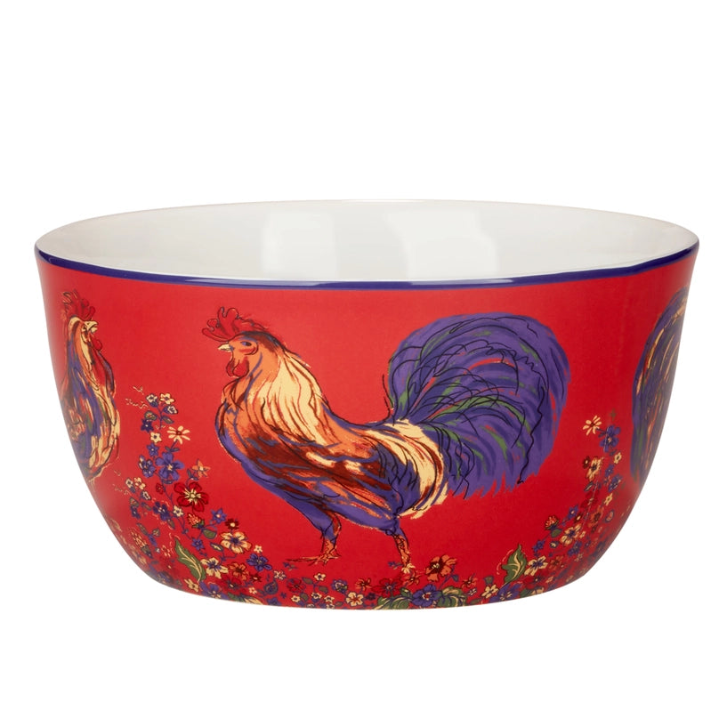 Morning Rooster Deep Serving Bowl