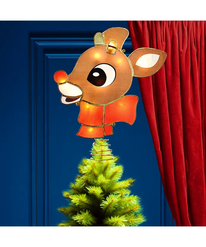 7" Rudolph The Red Nose Reindeer Lighted Capiz Treetop