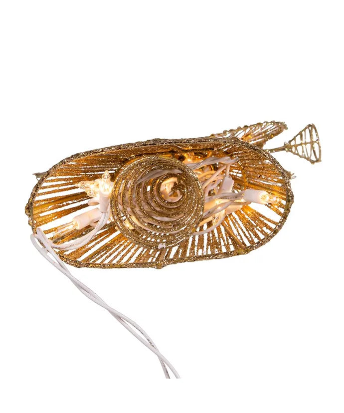 12" UL 20-Light Gold Glittered Angel Treetop