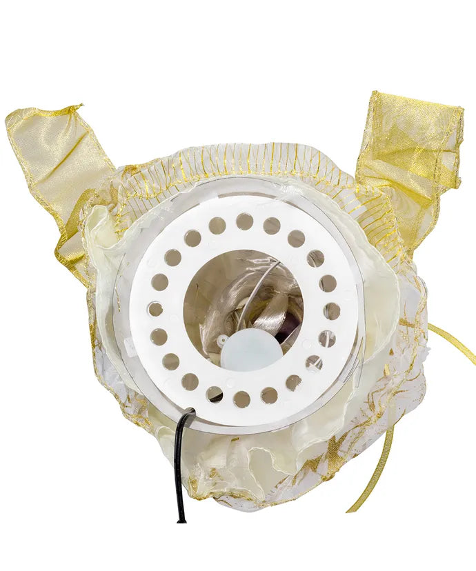 12Inch,7-Light LED Color-Changing Fiber-Optic Ivory And Gold Angel Treetop