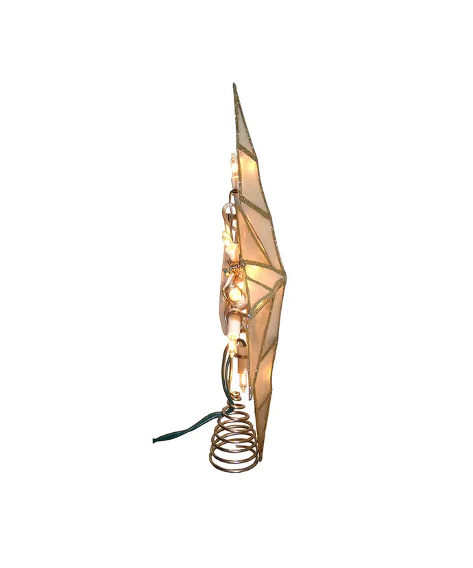 11.4" UL 10-Light Capiz Gold Star Treetop