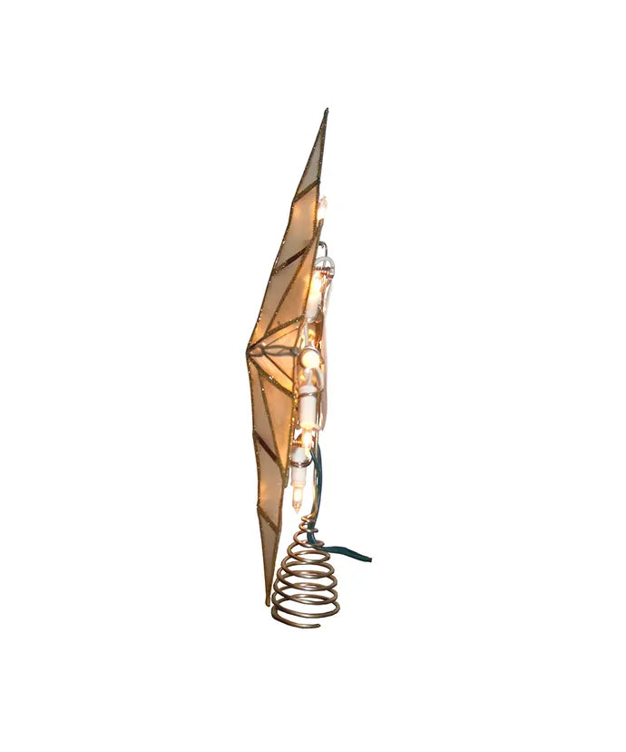 11.4" UL 10-Light Capiz Gold Star Treetop