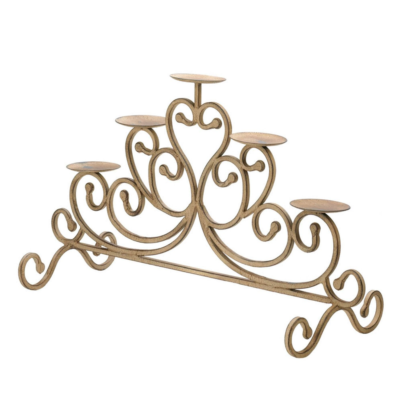 Antiqued Iron 5-Candle Stand
