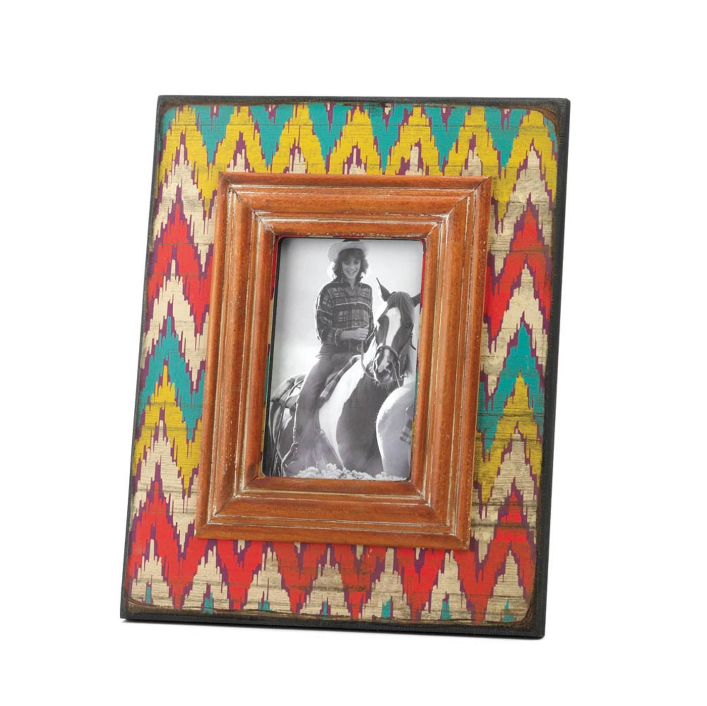 Ikat Chevron Wood Photo Frame