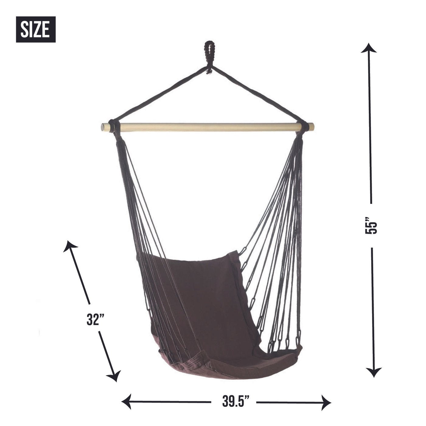 Espresso Cotton Padded Swing Chair