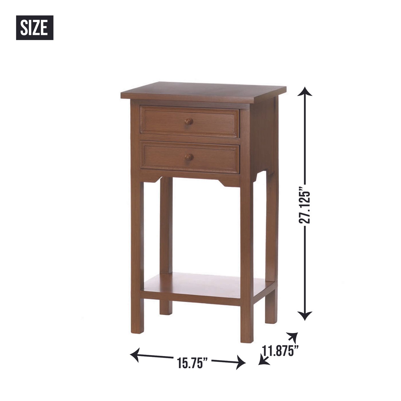 Natural Brown Wooden Side Table