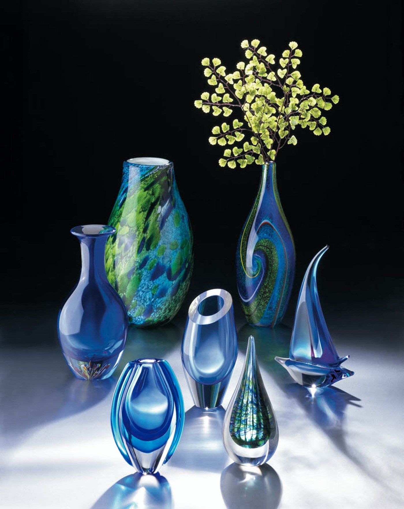 Blue Azure Art Glass Vase