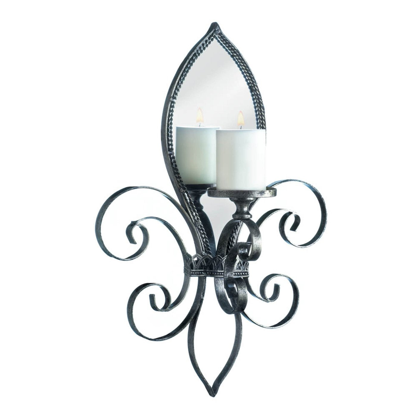 Fleur-De-Lis Mirrored Wall Sconce