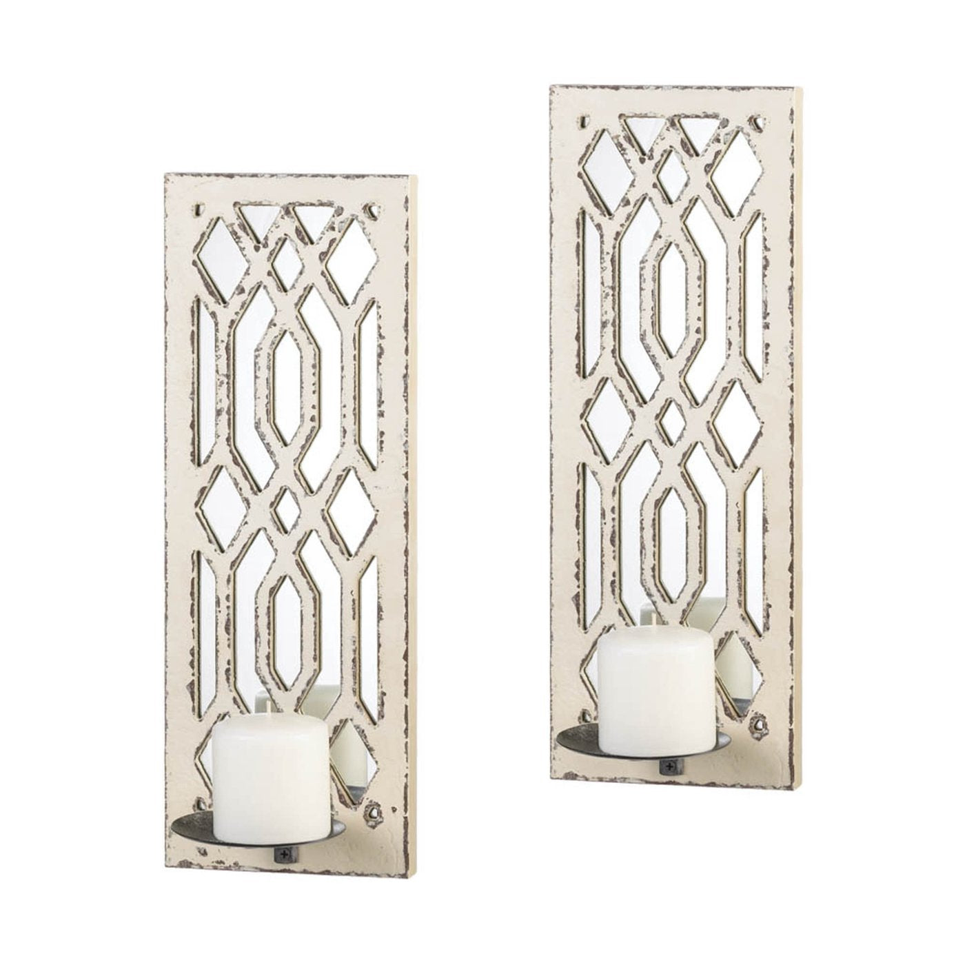 Deco Mirror Wall Sconce Set