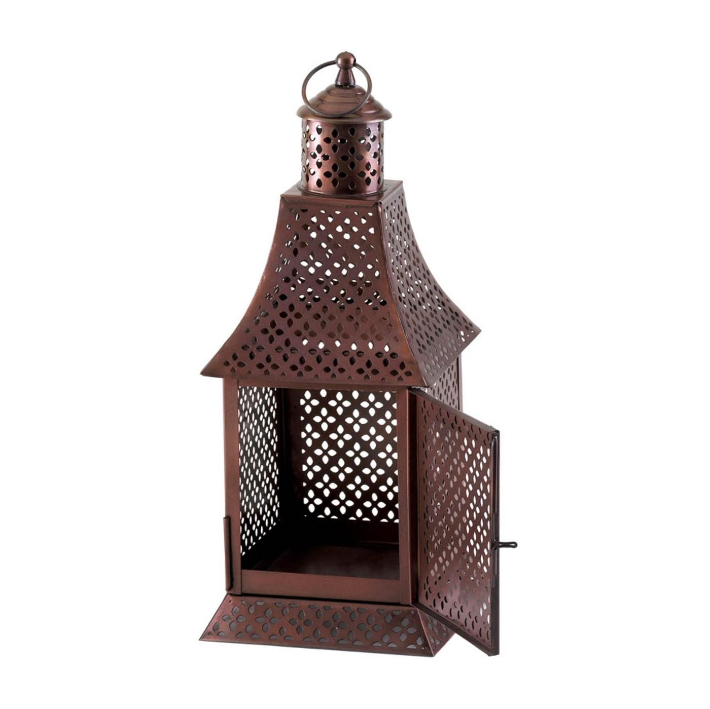 Iron Labyrinth Pewter Lantern