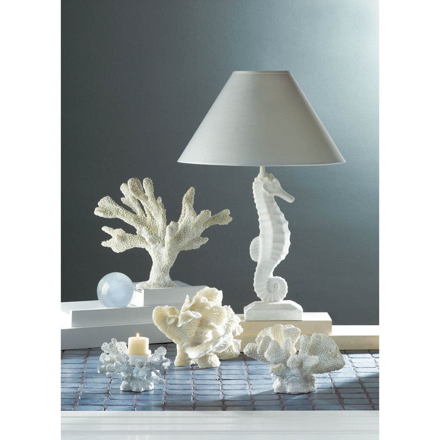 White Seahorse Table Lamp