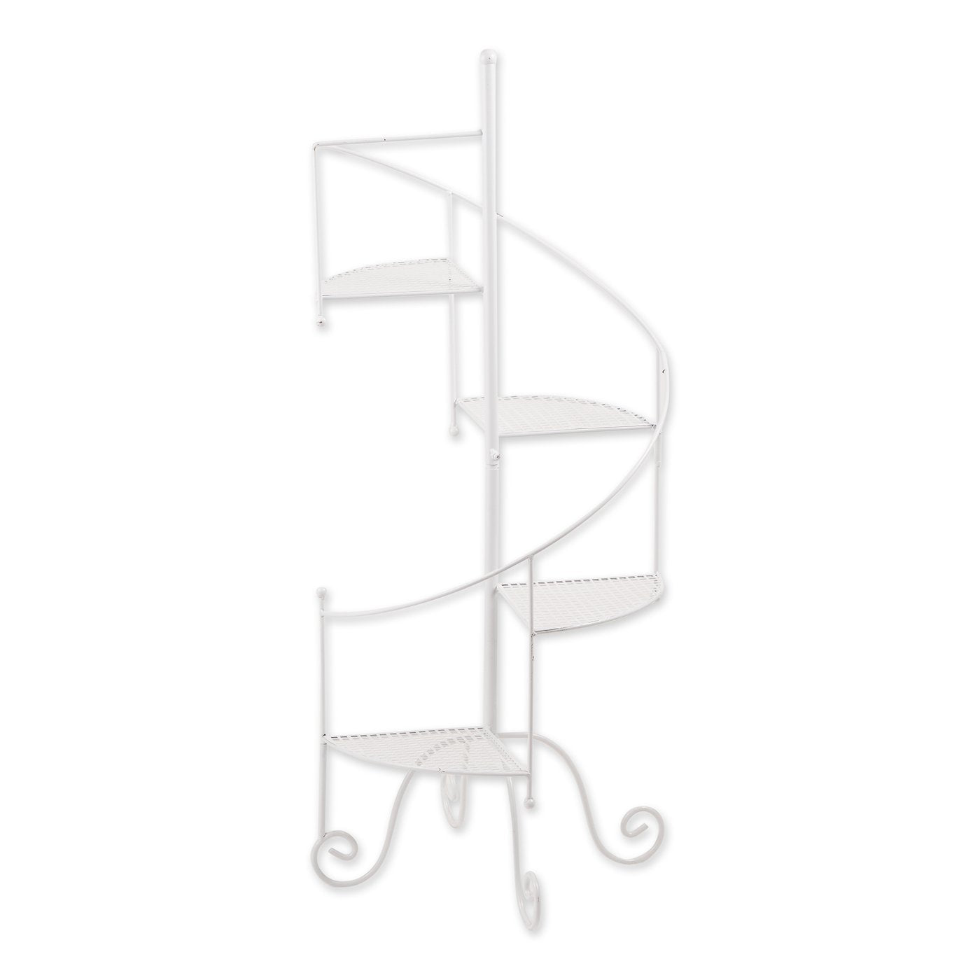 White Spiral Showcase Plant Stand