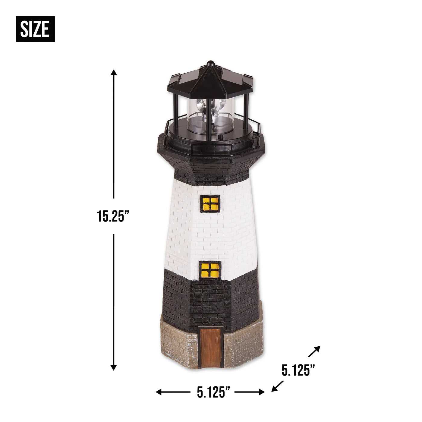 Solar Powered Garden Lighthouse With Spinning Light
