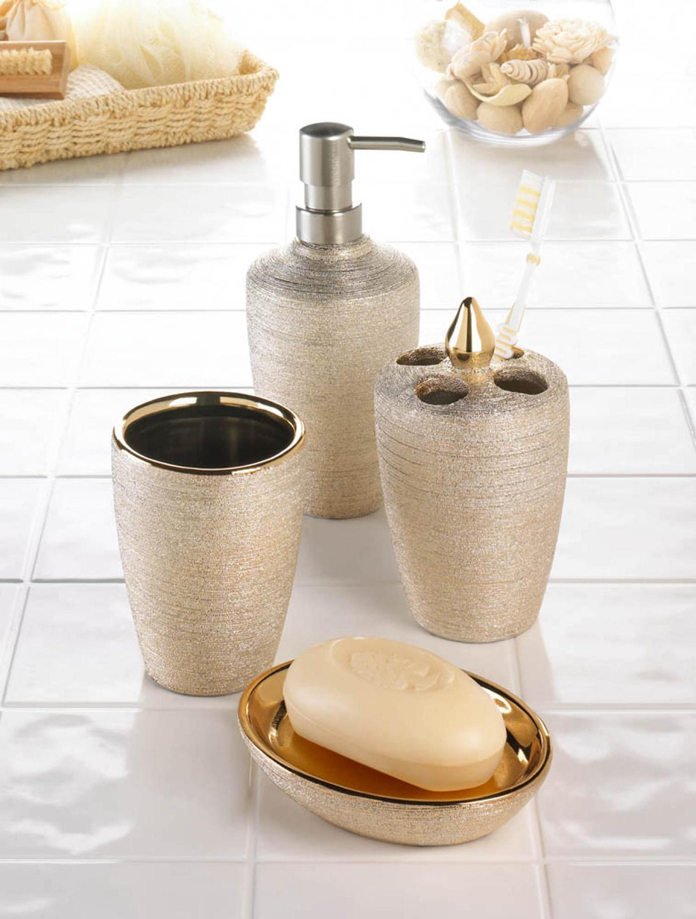 Golden Shimmer Bath Accessories