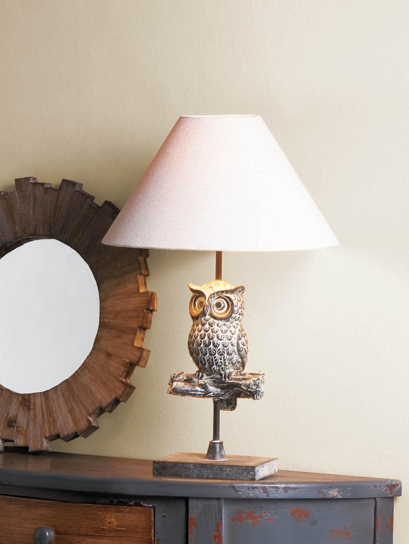 Elegant Perched Owl Table Lamp