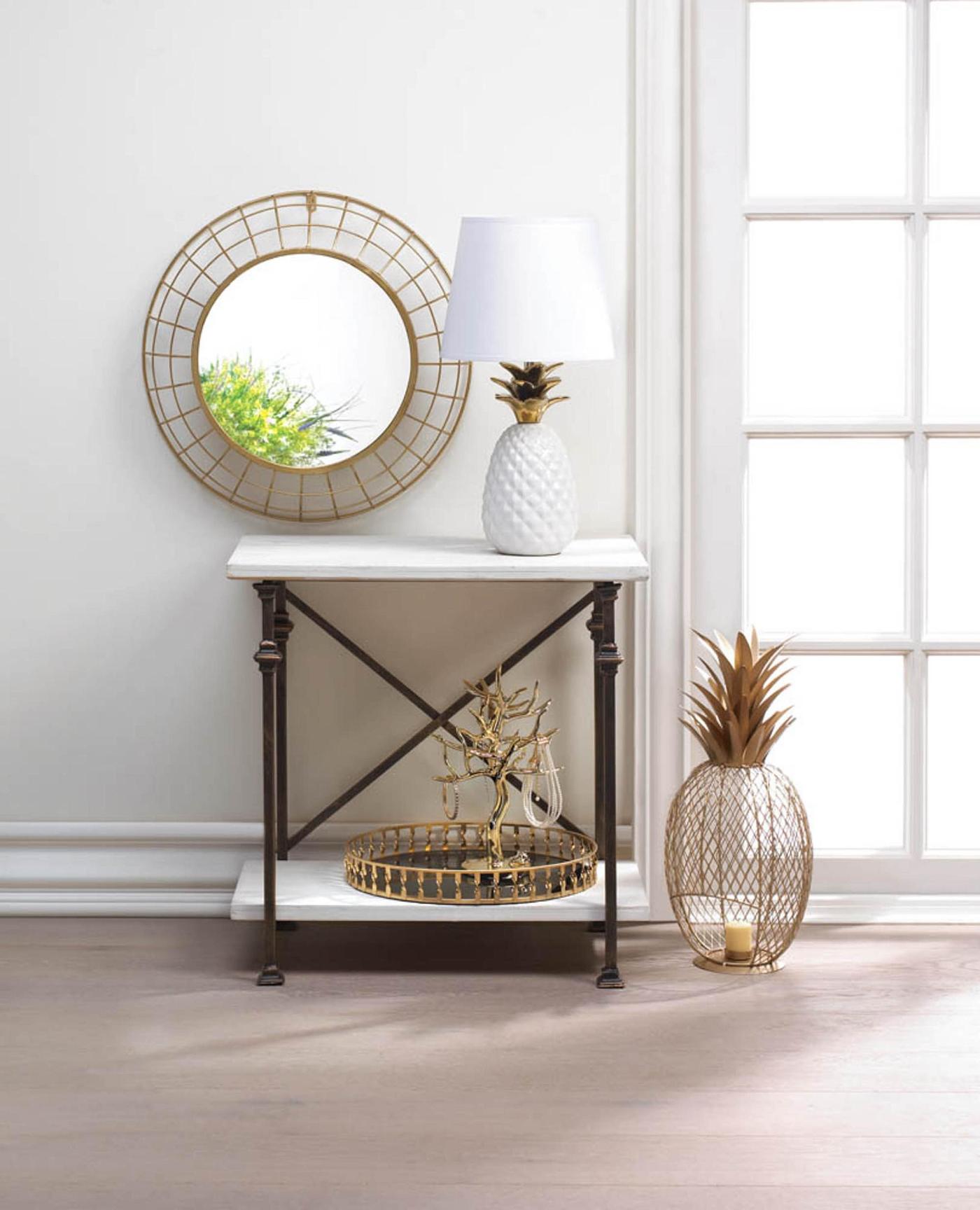 Golden Wire Dome Framed Wall Mirror